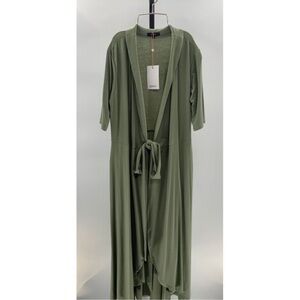 O Quince Womens Tencel Jersey Midi Wrap
Dress Sage Basic Sleeved M